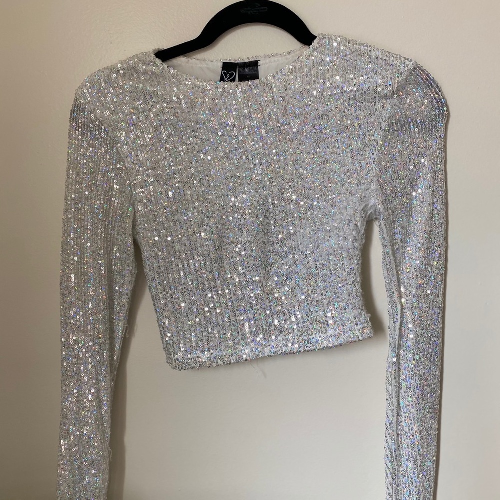 Sequin, long sleeve top